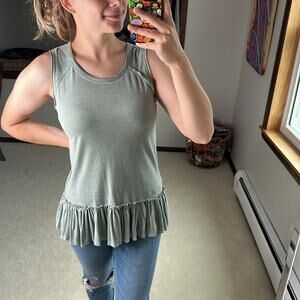 Alya: Dusty Olive Green Babydoll Tank